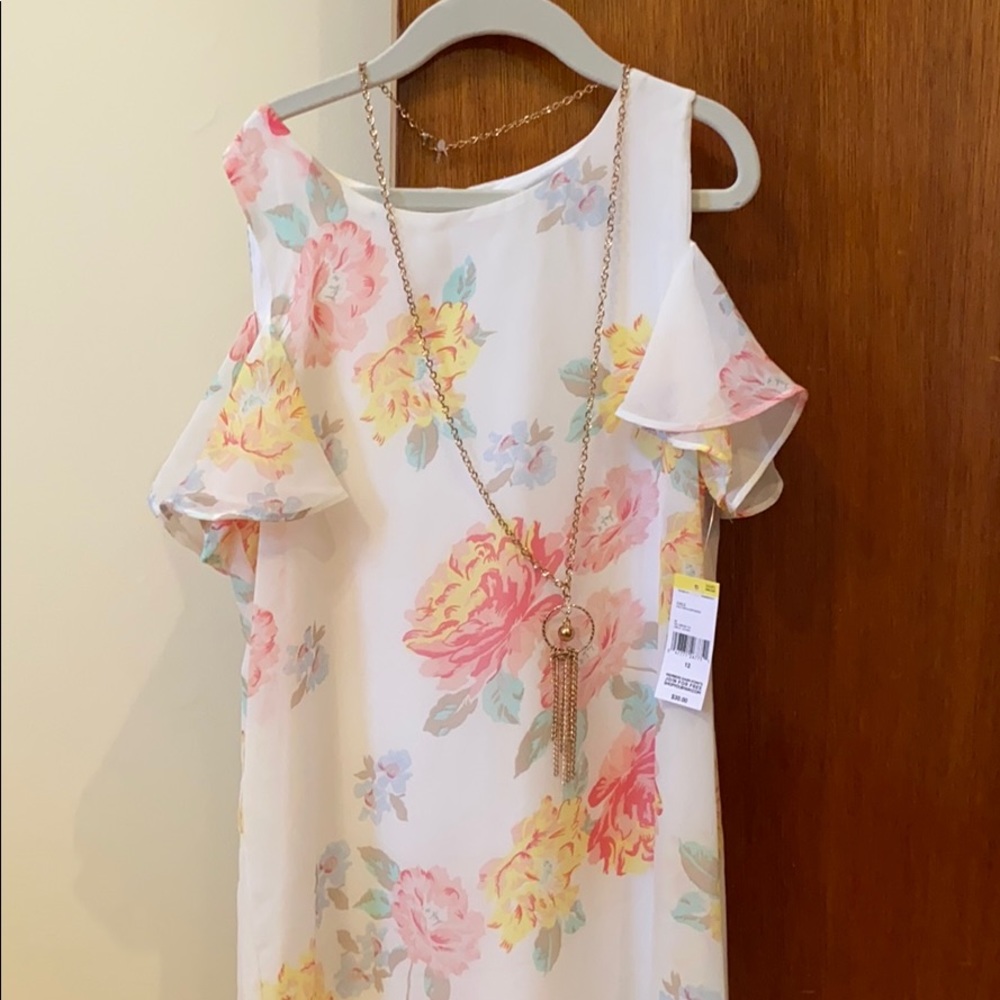 Girls cold shoulder dress size 12 NWT